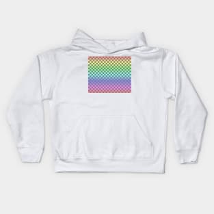 Gray Checkered Rainbow Ombre Pattern Kids Hoodie